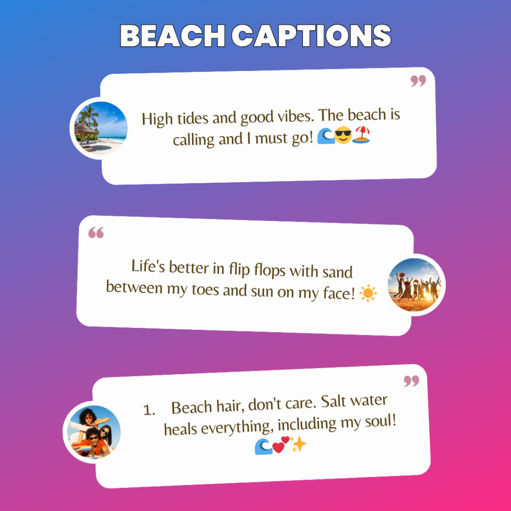 beach captions