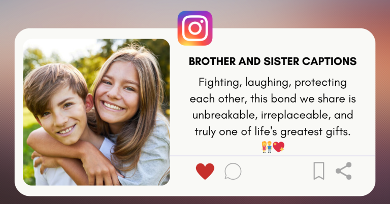 brother and sister captions