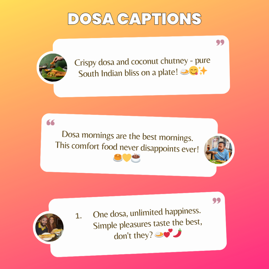 dosa captions