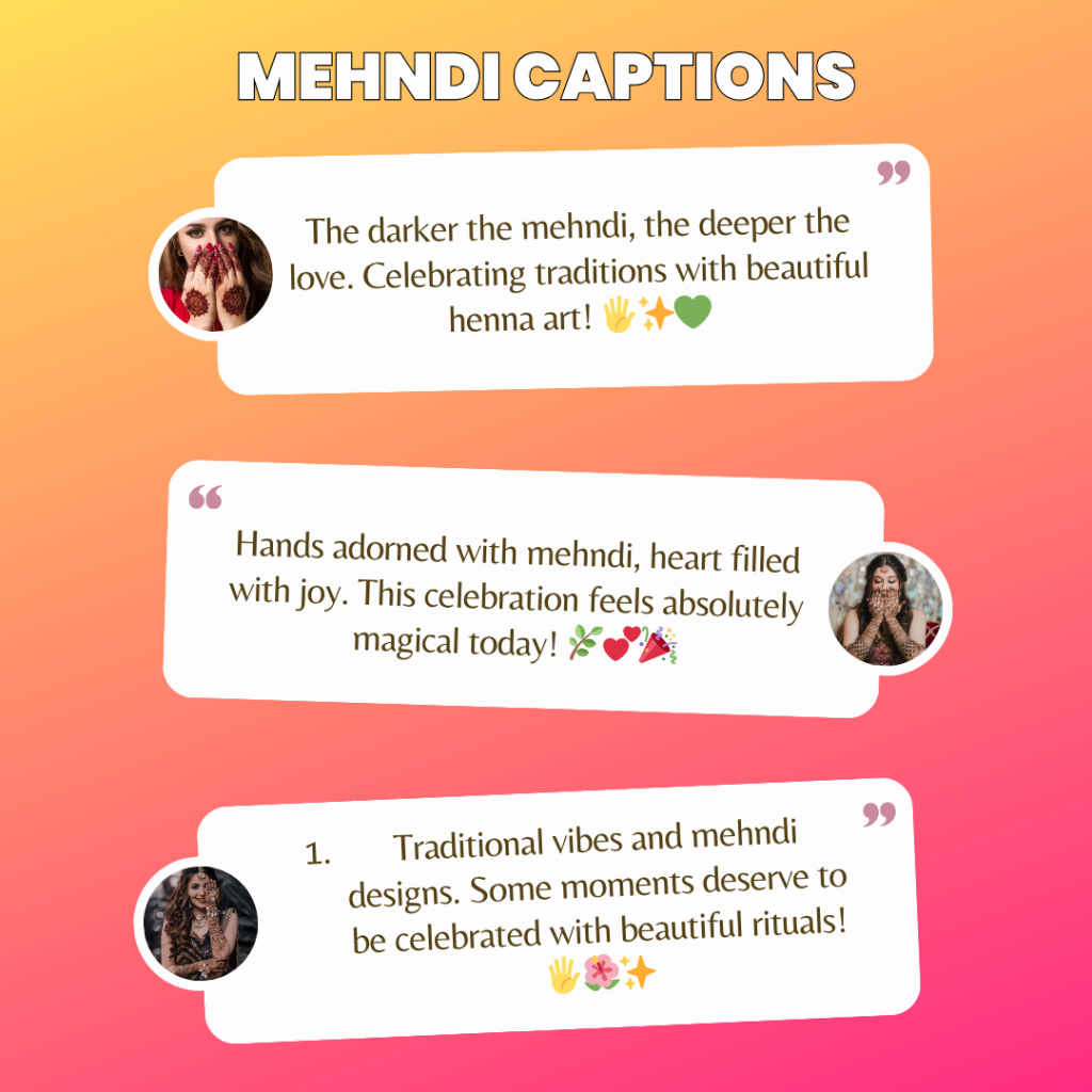 mehndi captions