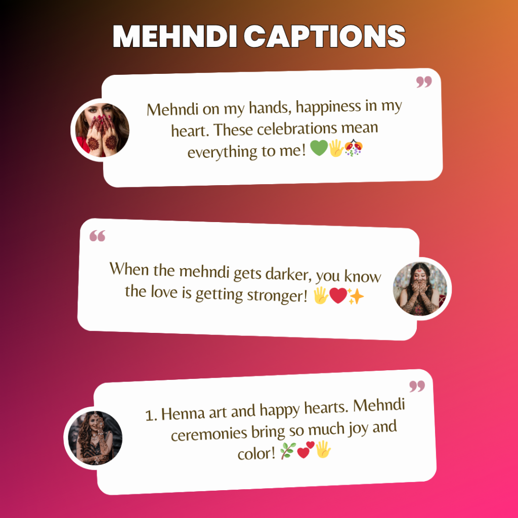 mehndi captions