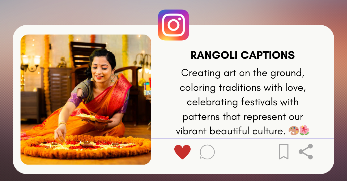 rangoli captions