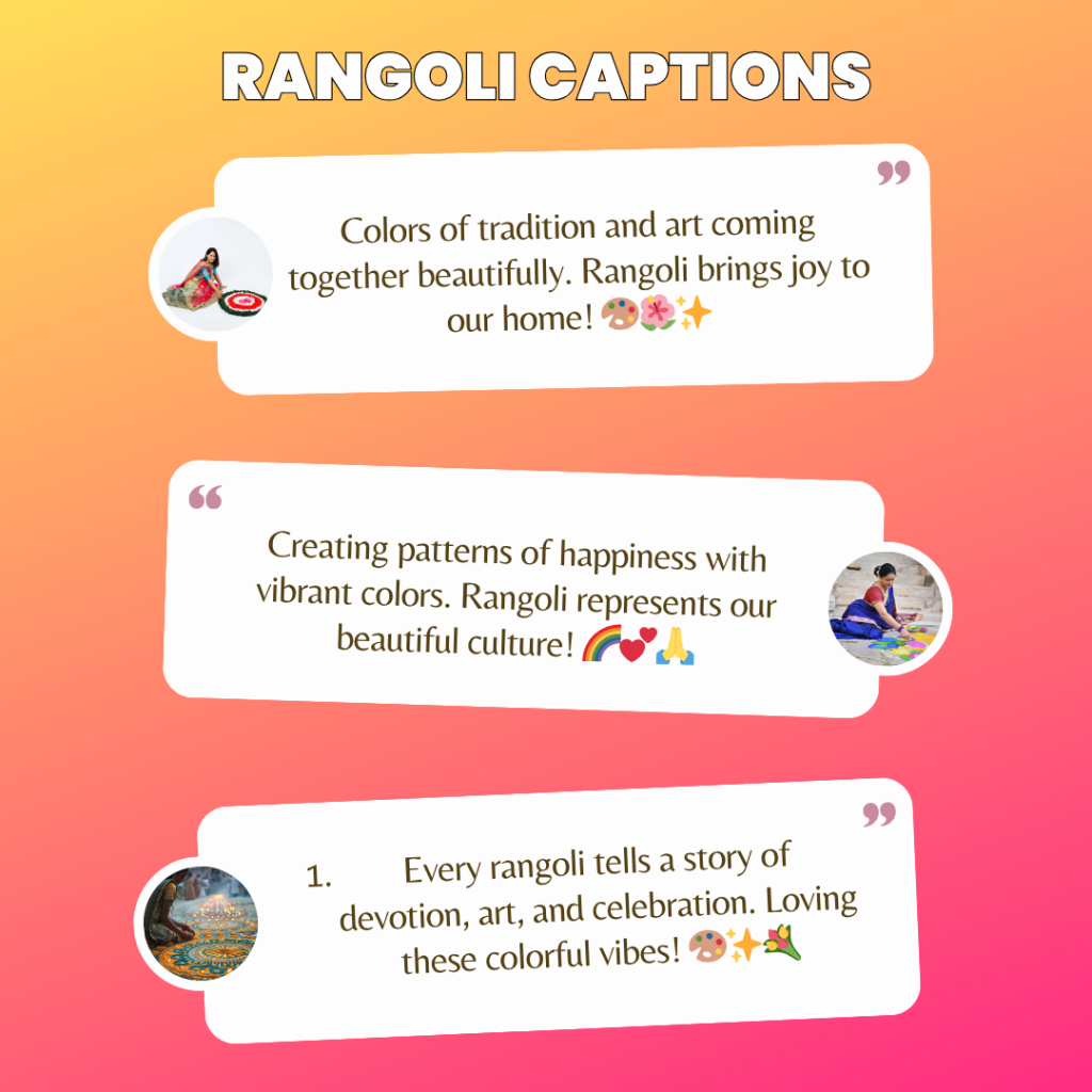 rangoli captions