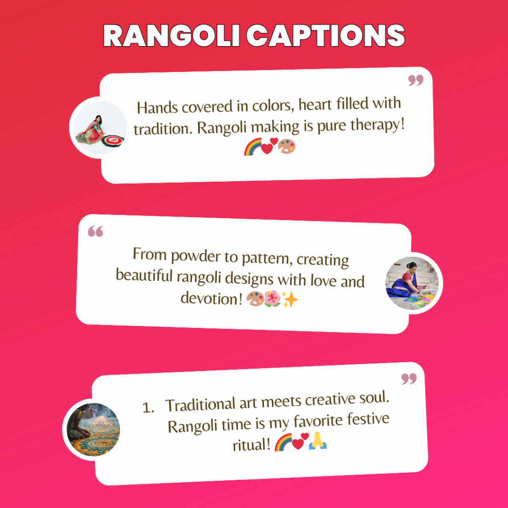 rangoli captions