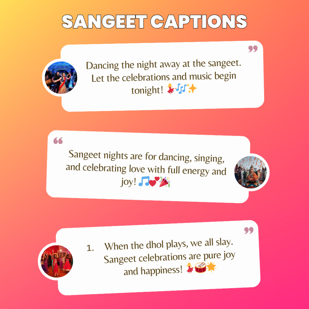 sangeet captions