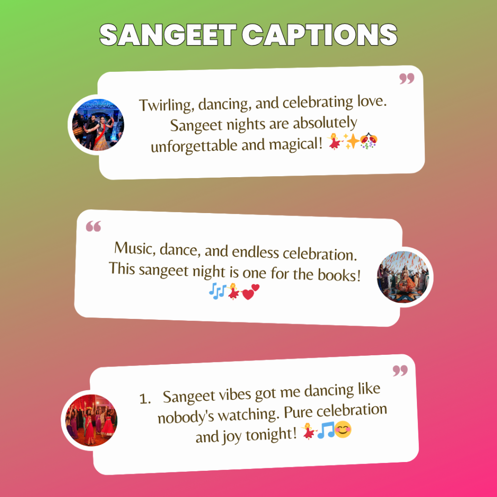 sangeet captions