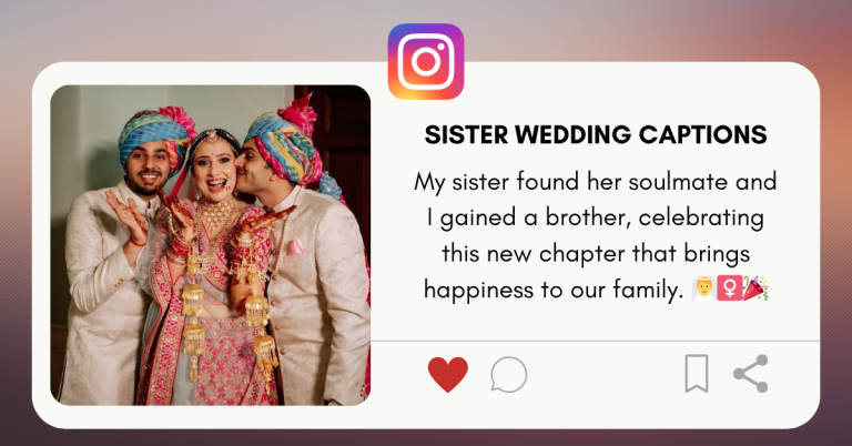 sister wedding captions
