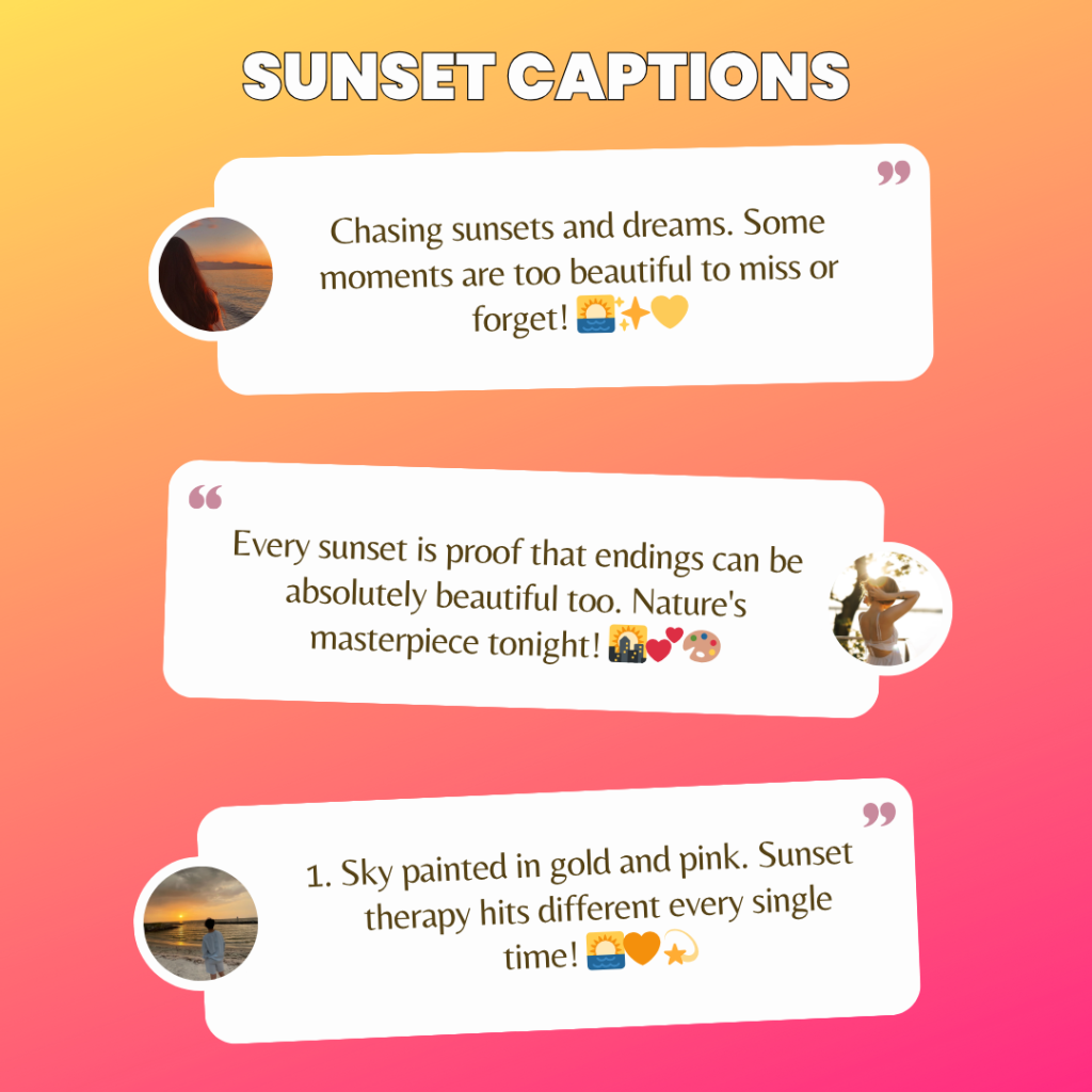 sunset captions