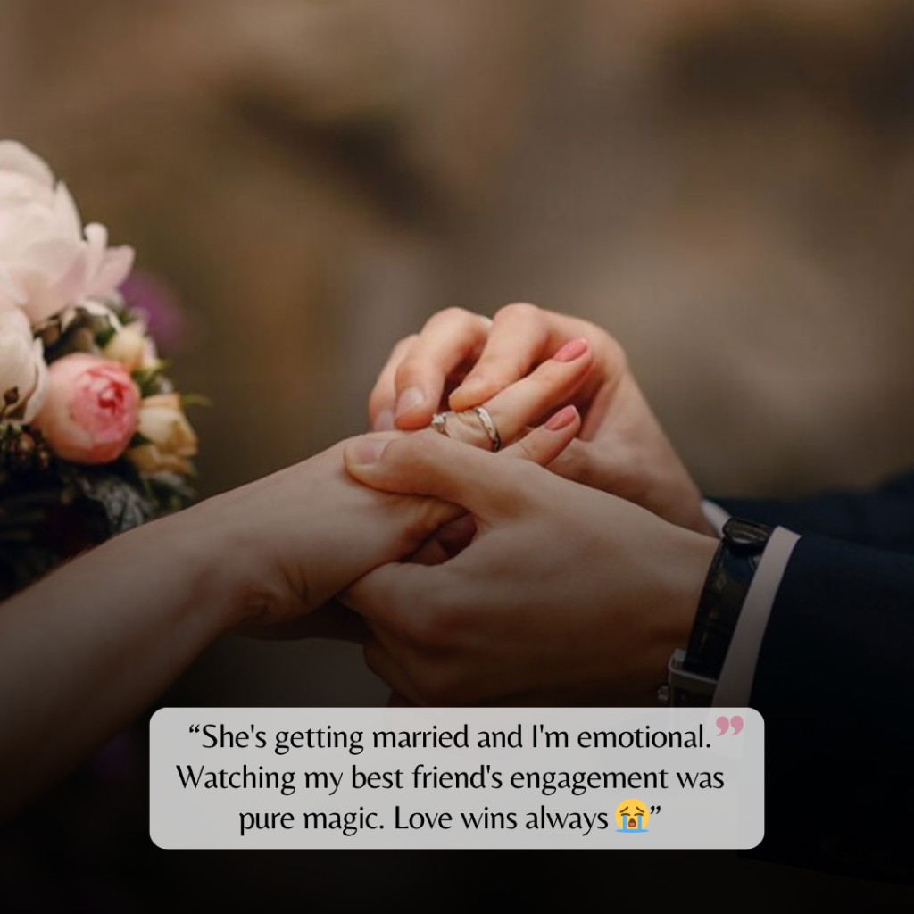 best friend engagement captions