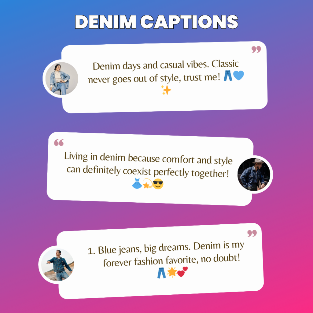 denim captions