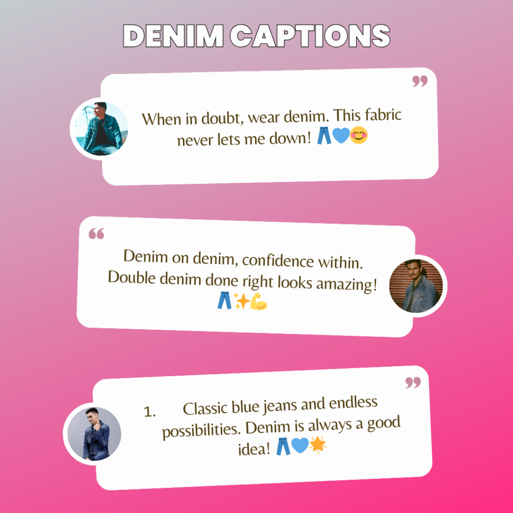 denim captions