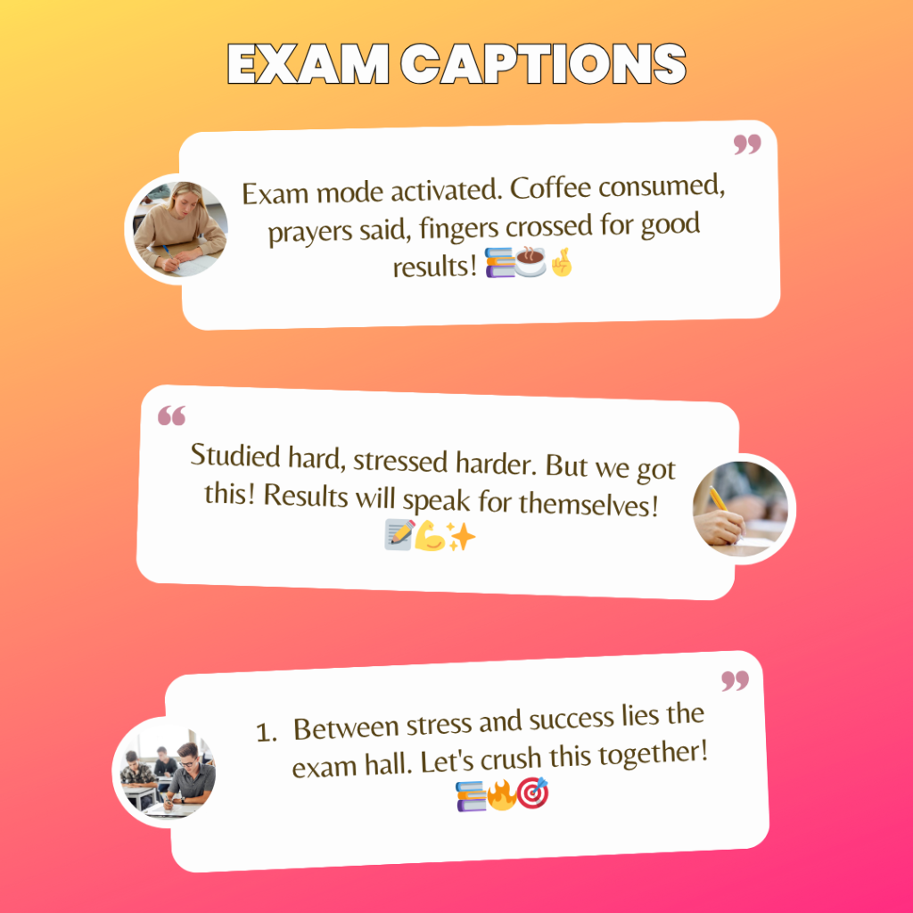 exam captions