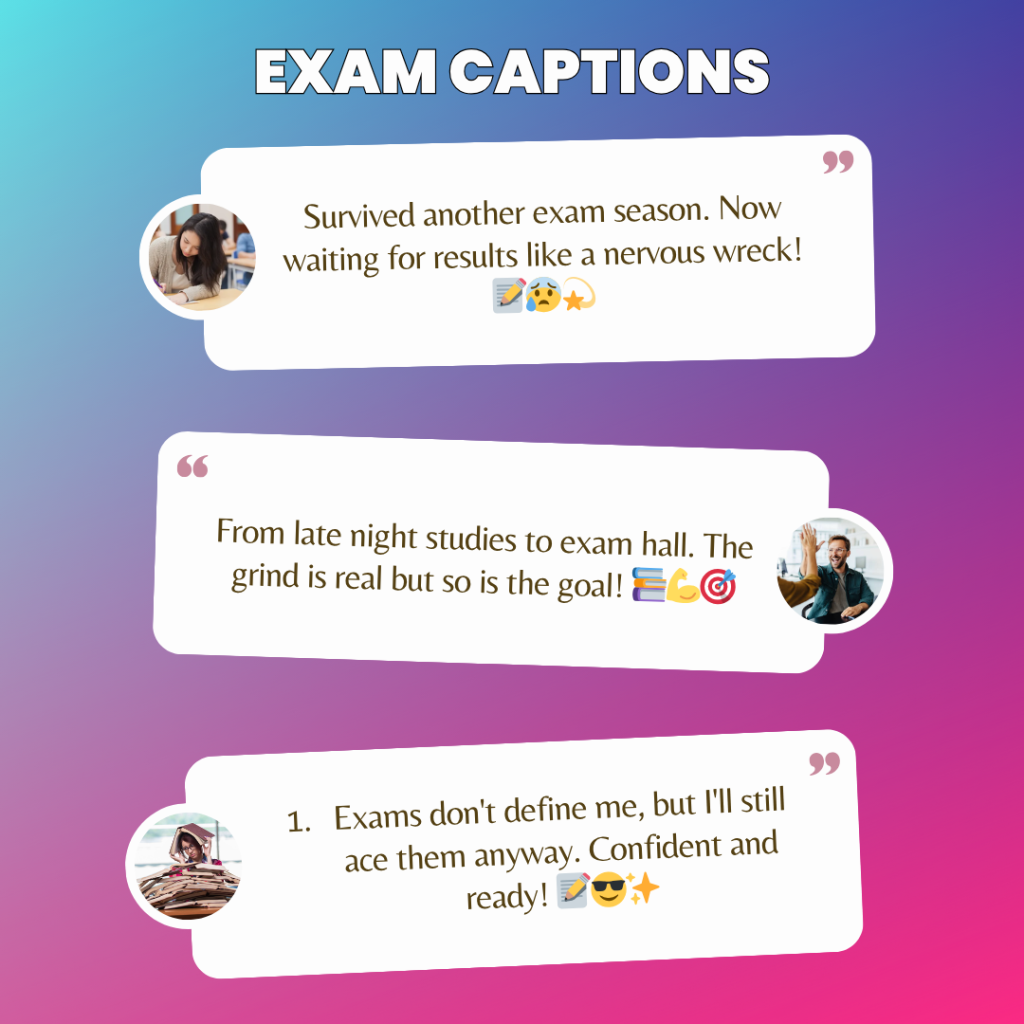 exam captions