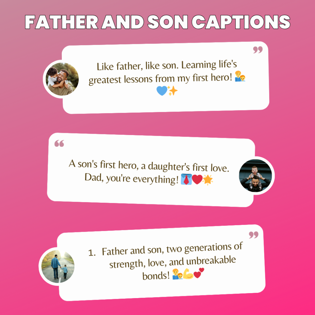 father and son captions