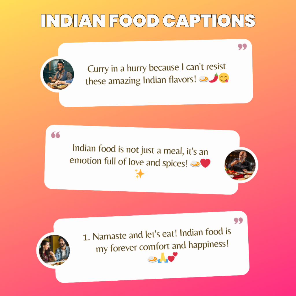 indian food captions