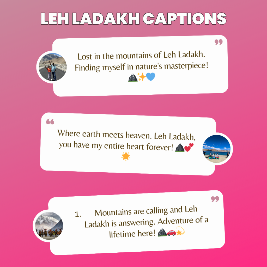 leh ladakh captions