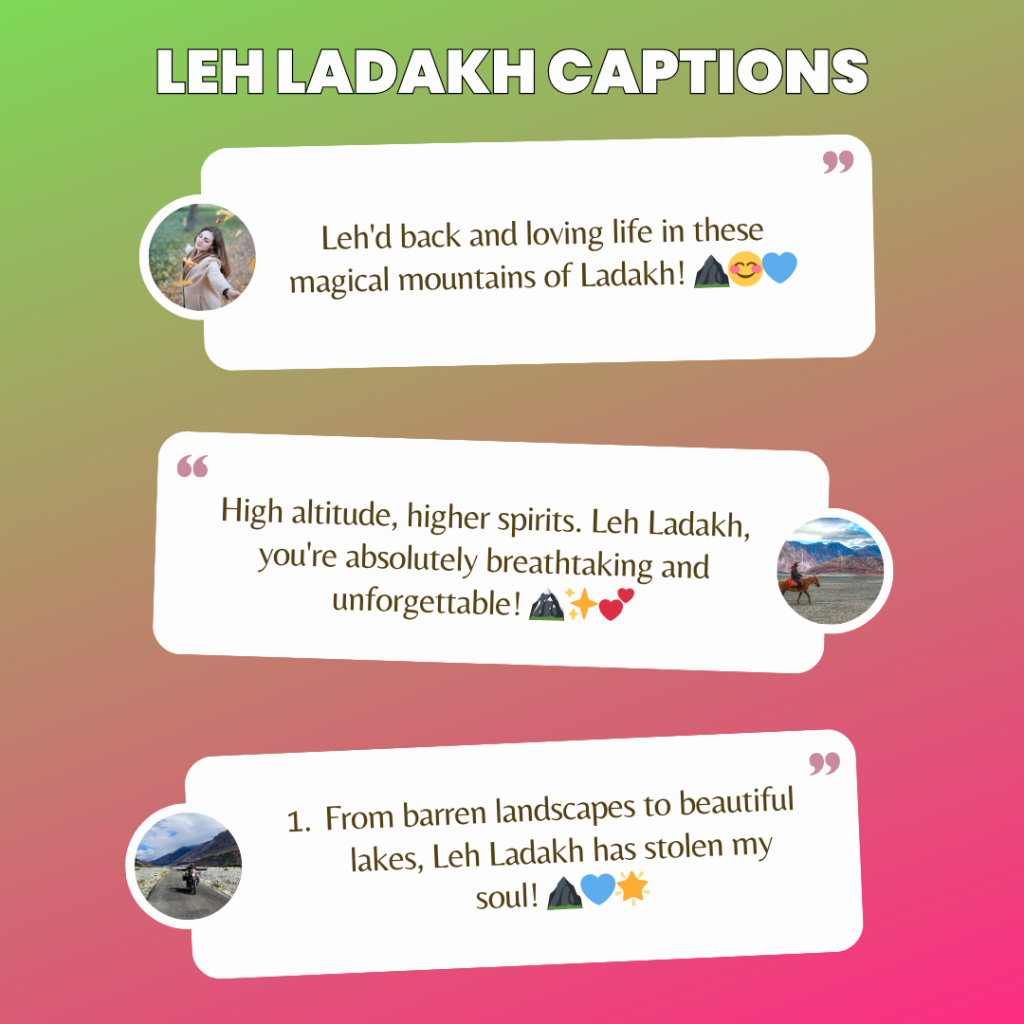 leh ladakh captions