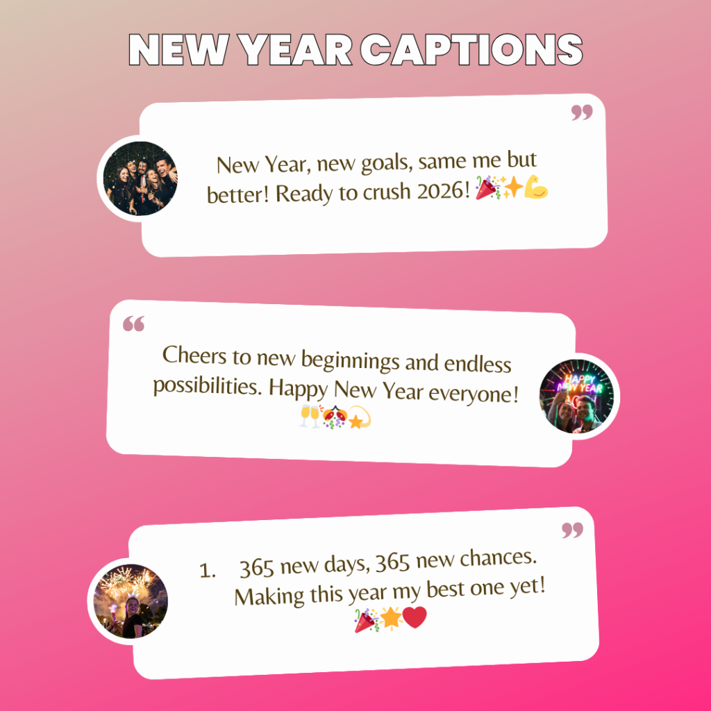 new year captions