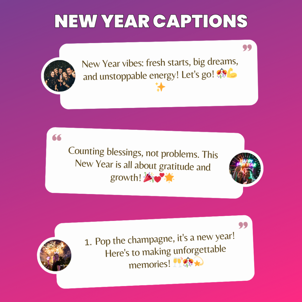 new year captions