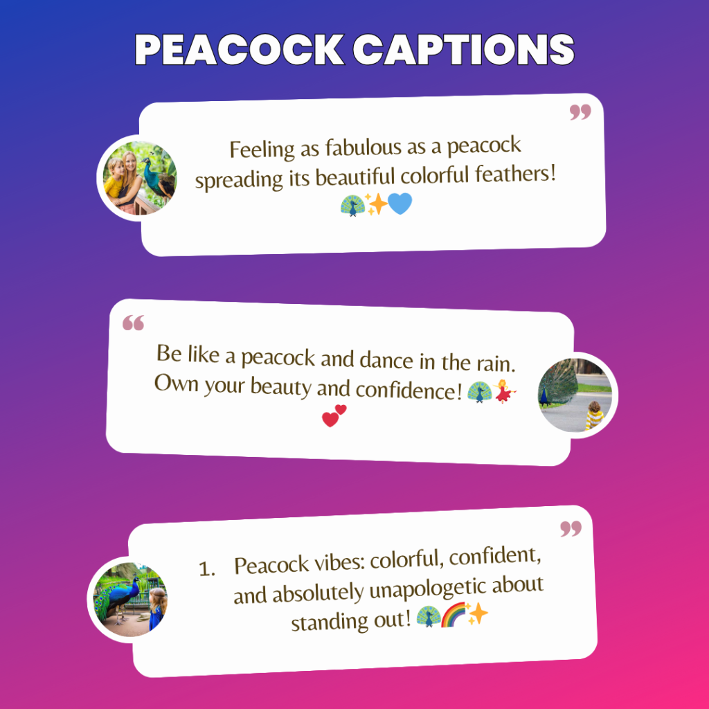 peacock captions