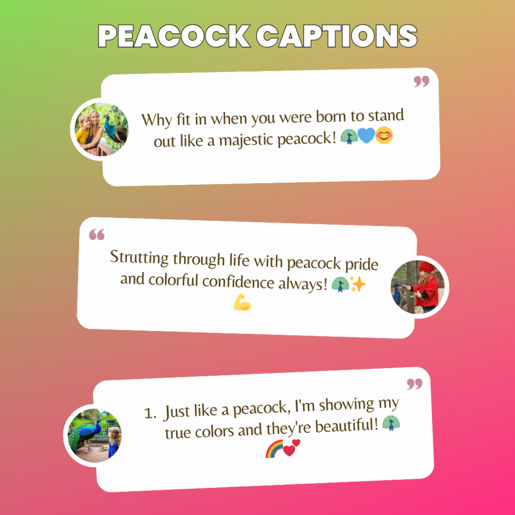 peacock captions