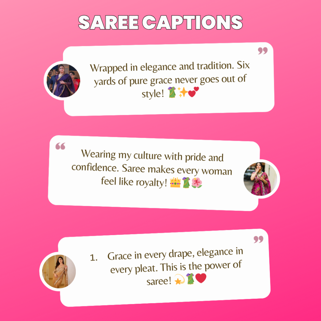 saree captions