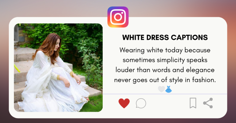 white dress captions